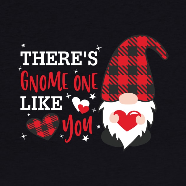 There's Gnome One Like you , Valentine's Day , Gnomes , Valentine Clipart, Valentine Gnomes ,Valentine Shirt Design, Plaid by maliGnom